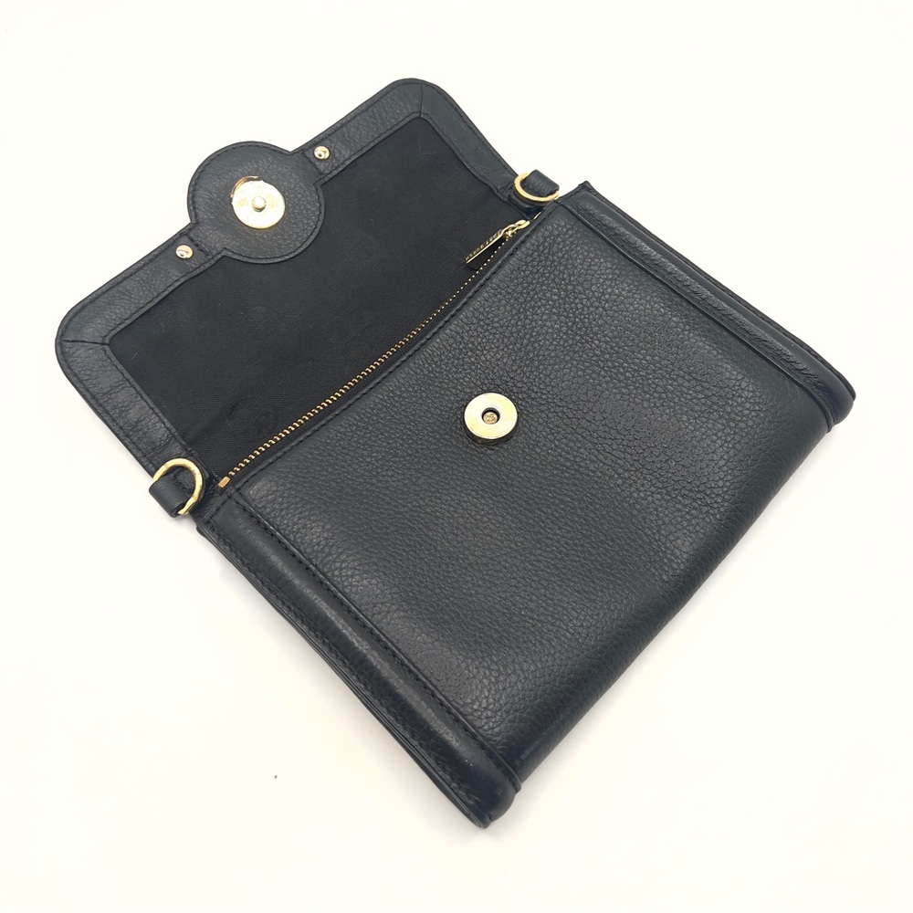 Authentic Tory Burch Black Leather Clutch Wallet W/ Unbranded Chain - Picture 6 of 10